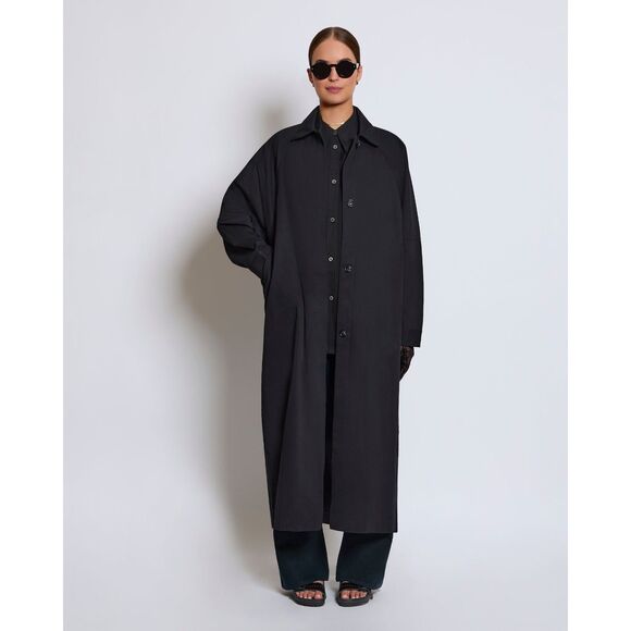 Roucha Oko Cotton Twill Coat Black NWT Size D US 16-18 - Picture 1 of 9